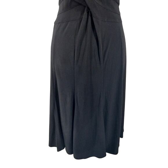 JONES WEAR DRESS! BLACK DRAPEY, FLOWING STRETCH KNIT CRISS-CROSS DRESS! SZ 12 - Picture 4 of 10